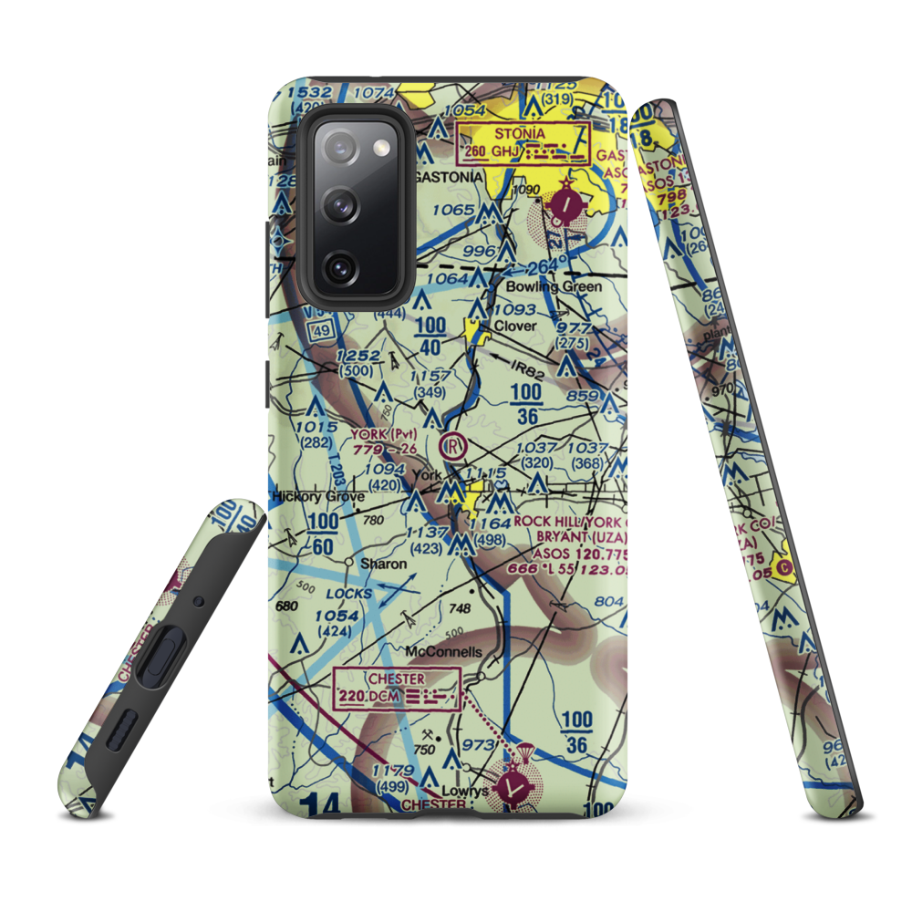York Airport (01SC) VFR Sectional Samsung Phone Case Samsung Galaxy S20 FE model shown