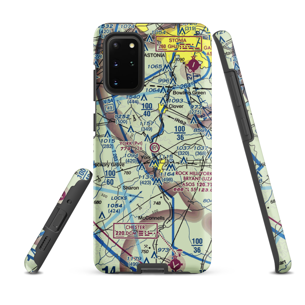 York Airport (01SC) VFR Sectional Samsung Phone Case Samsung Galaxy S20 Plus model shown