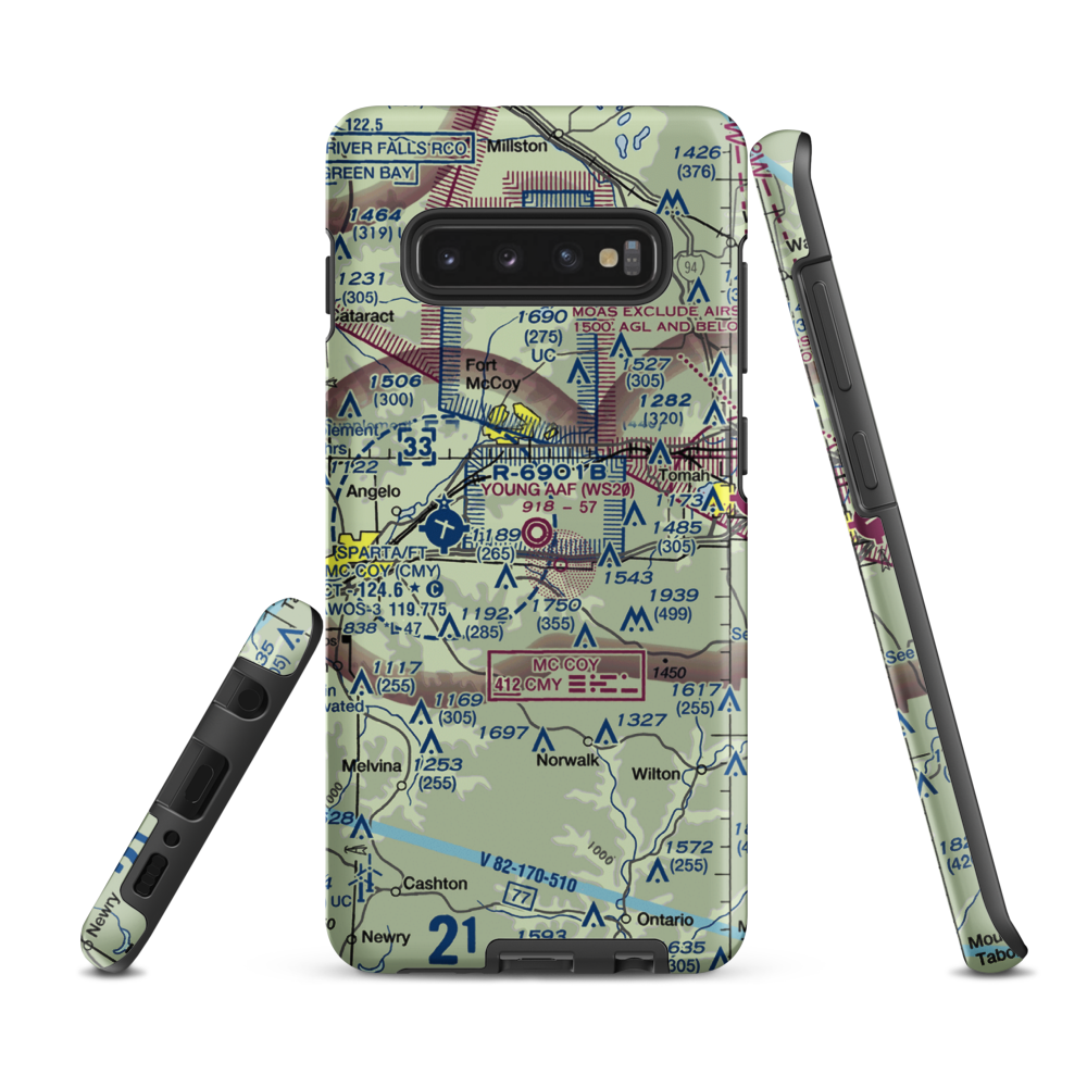 Young Tactical Landing Site Airport (WS20) VFR Sectional Samsung Phone Case Samsung Galaxy S10e model shown