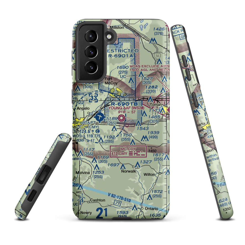 Young Tactical Landing Site Airport (WS20) VFR Sectional Samsung Phone Case Samsung Galaxy S21 FE model shown
