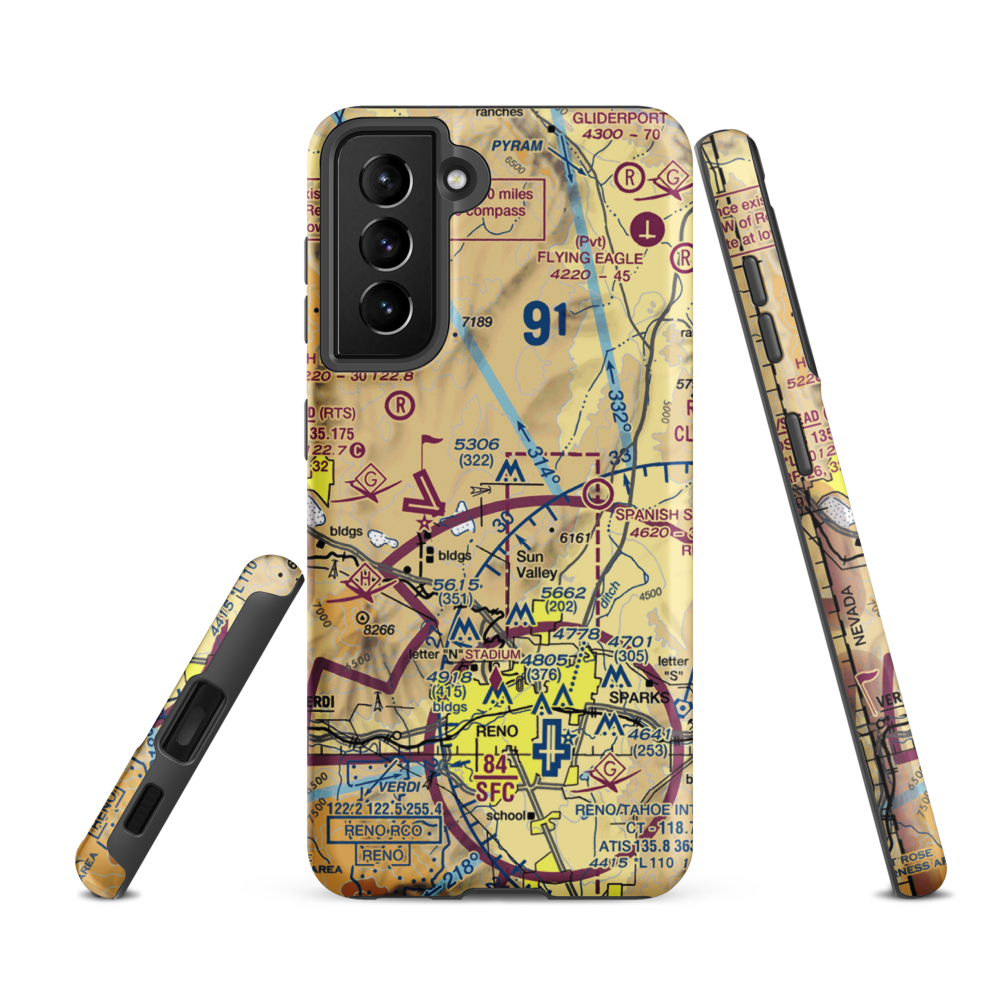 Youngberg Ranch Airport (NV17) VFR Sectional Samsung Phone Case Samsung Galaxy S21 Ultra model shown