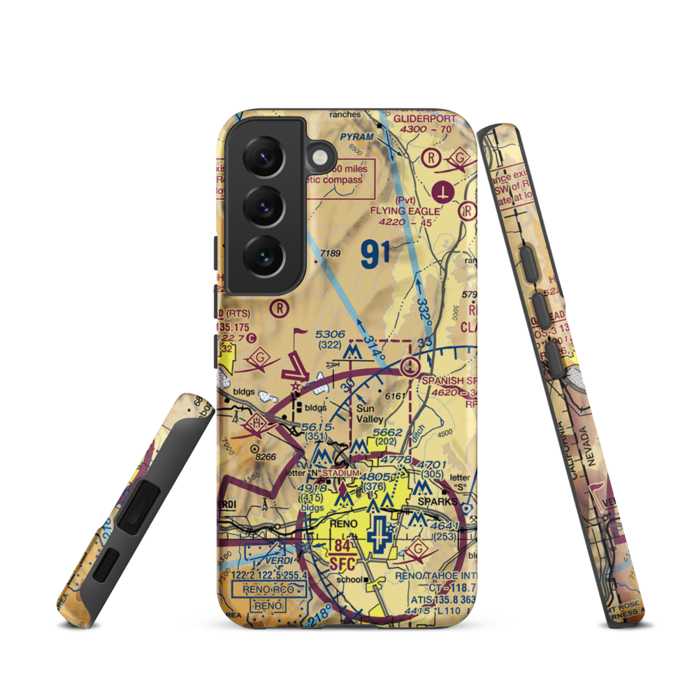 Youngberg Ranch Airport (NV17) VFR Sectional Samsung Phone Case Samsung Galaxy S22 model shown