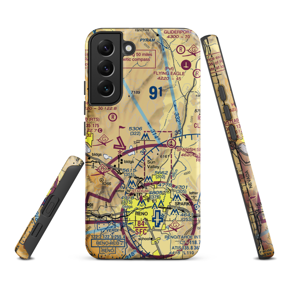 Youngberg Ranch Airport (NV17) VFR Sectional Samsung Phone Case Samsung Galaxy S22 Plus model shown
