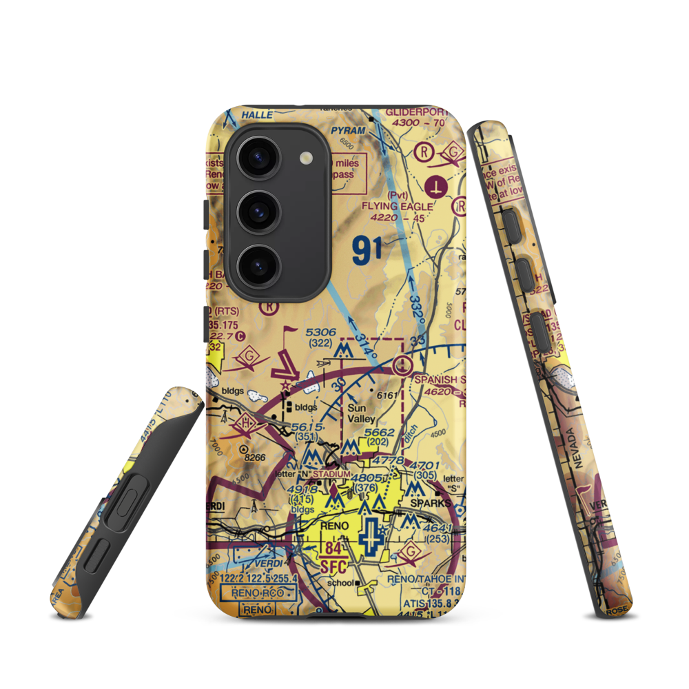 Youngberg Ranch Airport (NV17) VFR Sectional Samsung Phone Case Samsung Galaxy S23 model shown