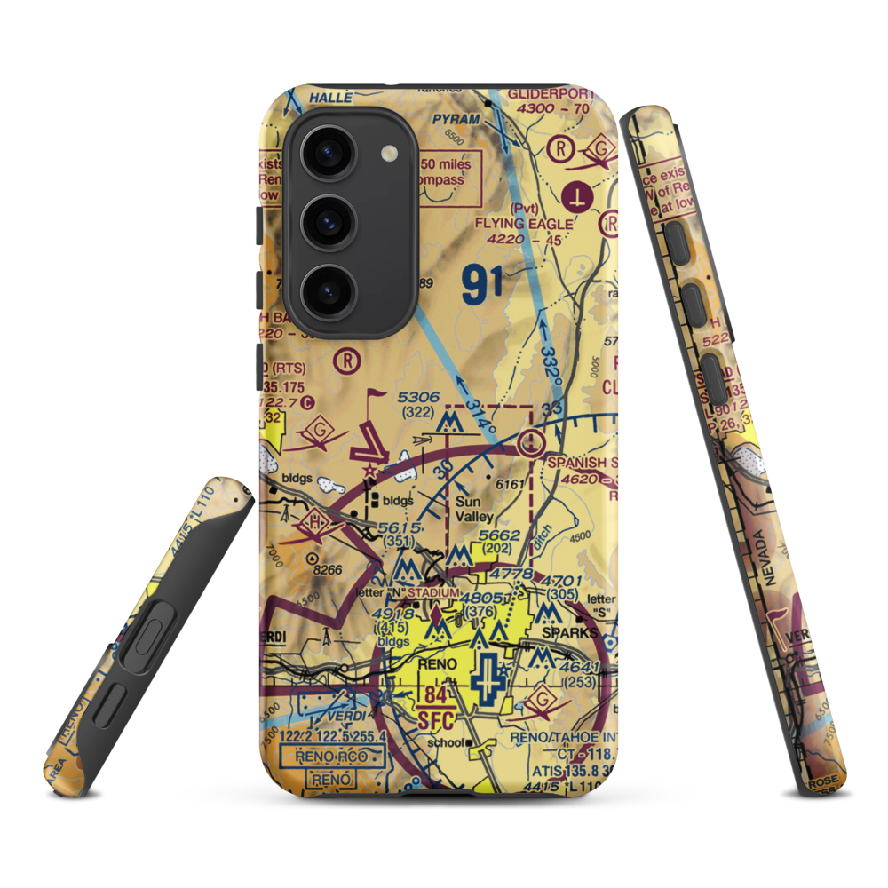 Youngberg Ranch Airport (NV17) VFR Sectional Samsung Phone Case Samsung Galaxy S23 Plus model shown