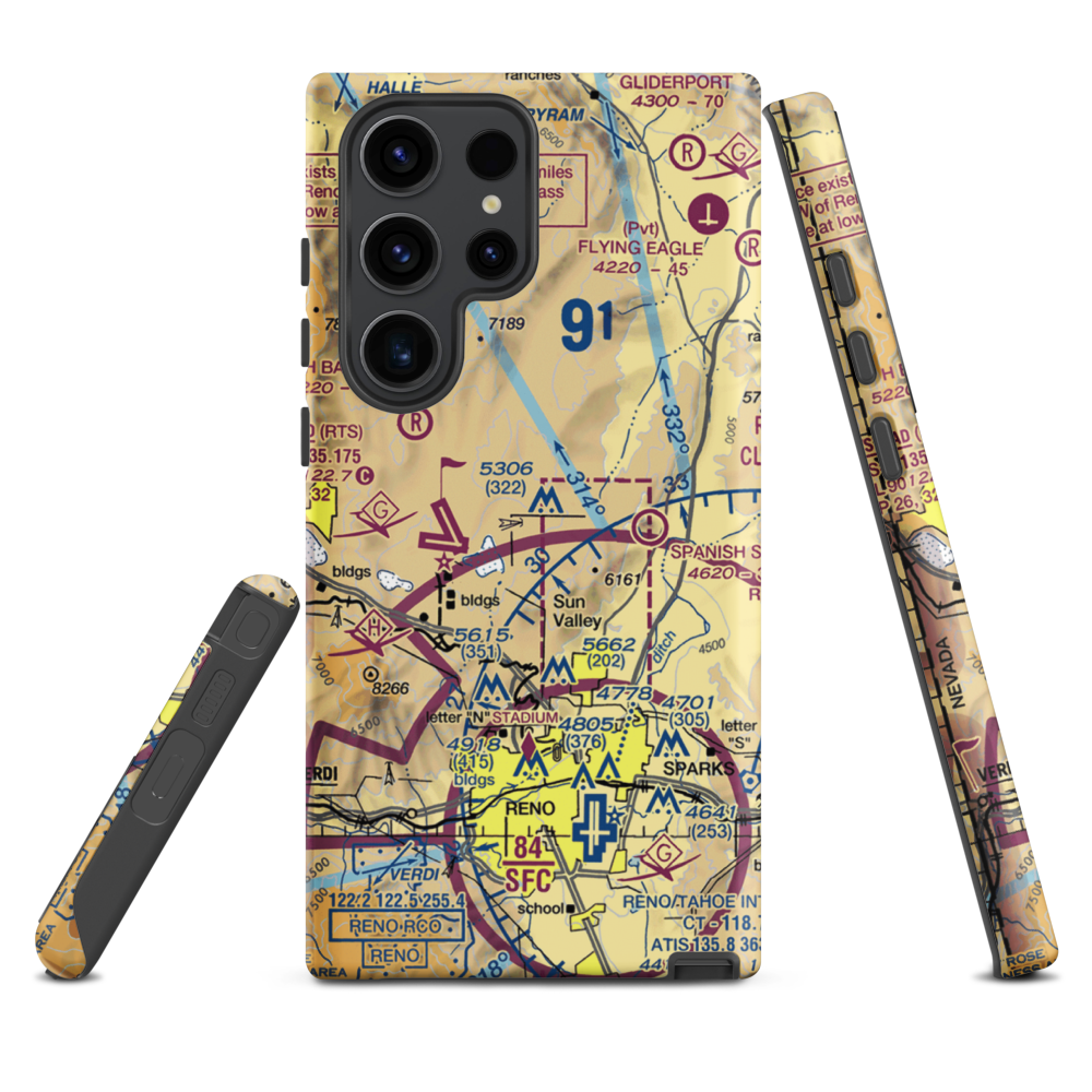 Youngberg Ranch Airport (NV17) VFR Sectional Samsung Phone Case Samsung Galaxy S23 Ultra model shown
