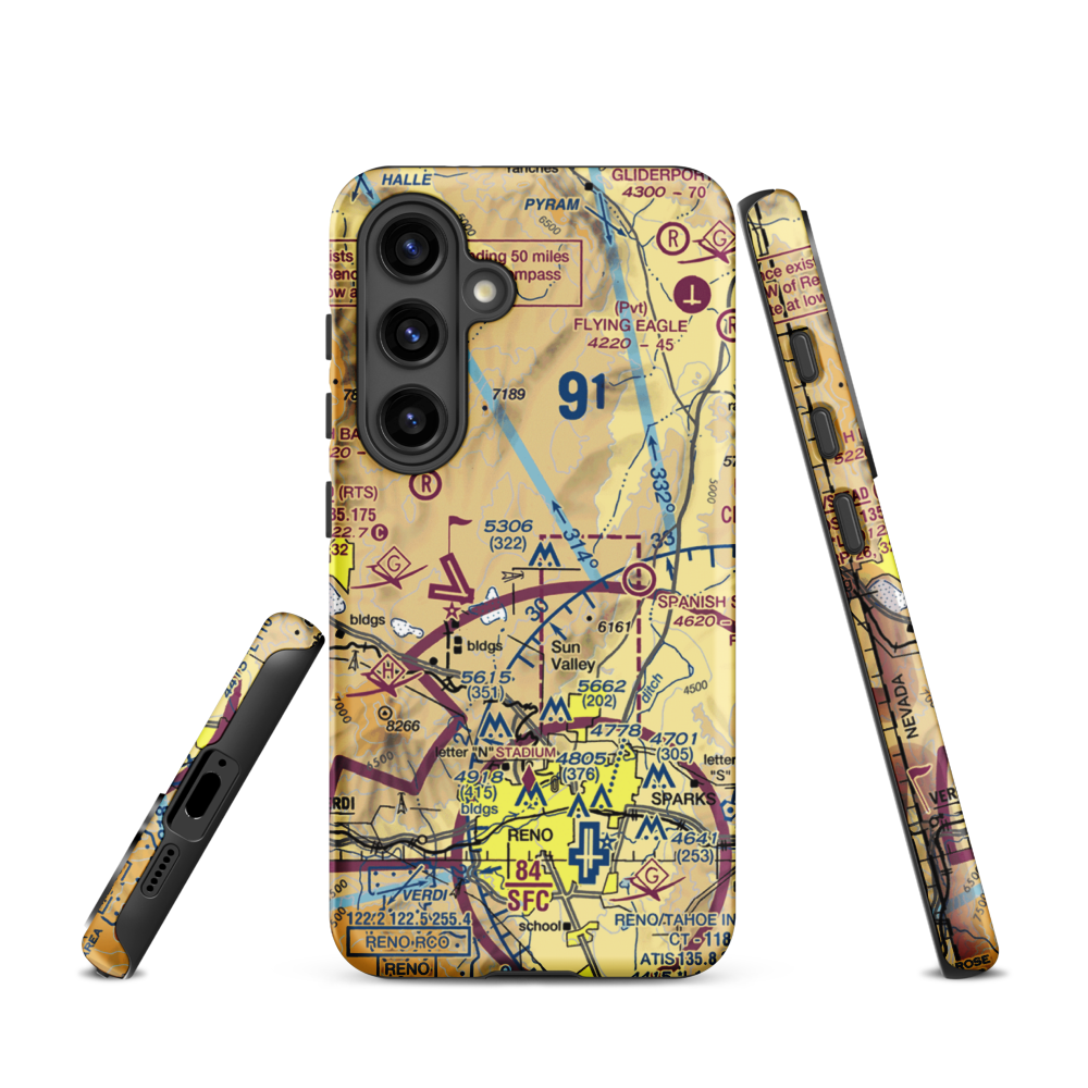 Youngberg Ranch Airport (NV17) VFR Sectional Samsung Phone Case Samsung Galaxy S24 model shown