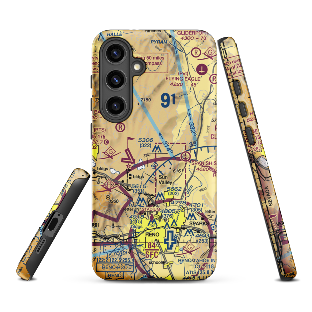 Youngberg Ranch Airport (NV17) VFR Sectional Samsung Phone Case Samsung Galaxy S24 Plus model shown