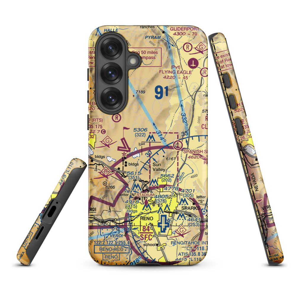 Youngberg Ranch Airport (NV17) VFR Sectional Samsung Phone Case Samsung Galaxy S25 Plus model shown