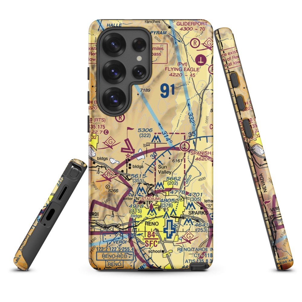 Youngberg Ranch Airport (NV17) VFR Sectional Samsung Phone Case Samsung Galaxy S25 Ultra model shown