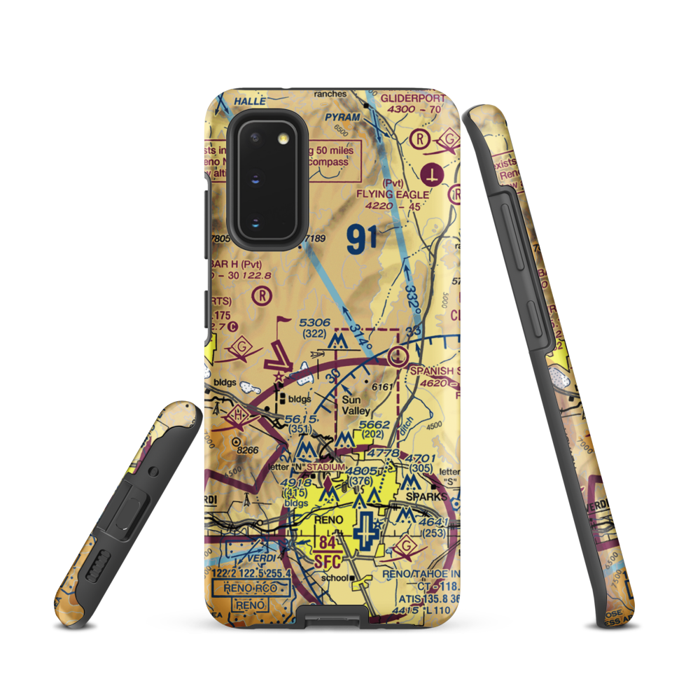 Youngberg Ranch Airport (NV17) VFR Sectional Samsung Phone Case Samsung Galaxy S20 model shown