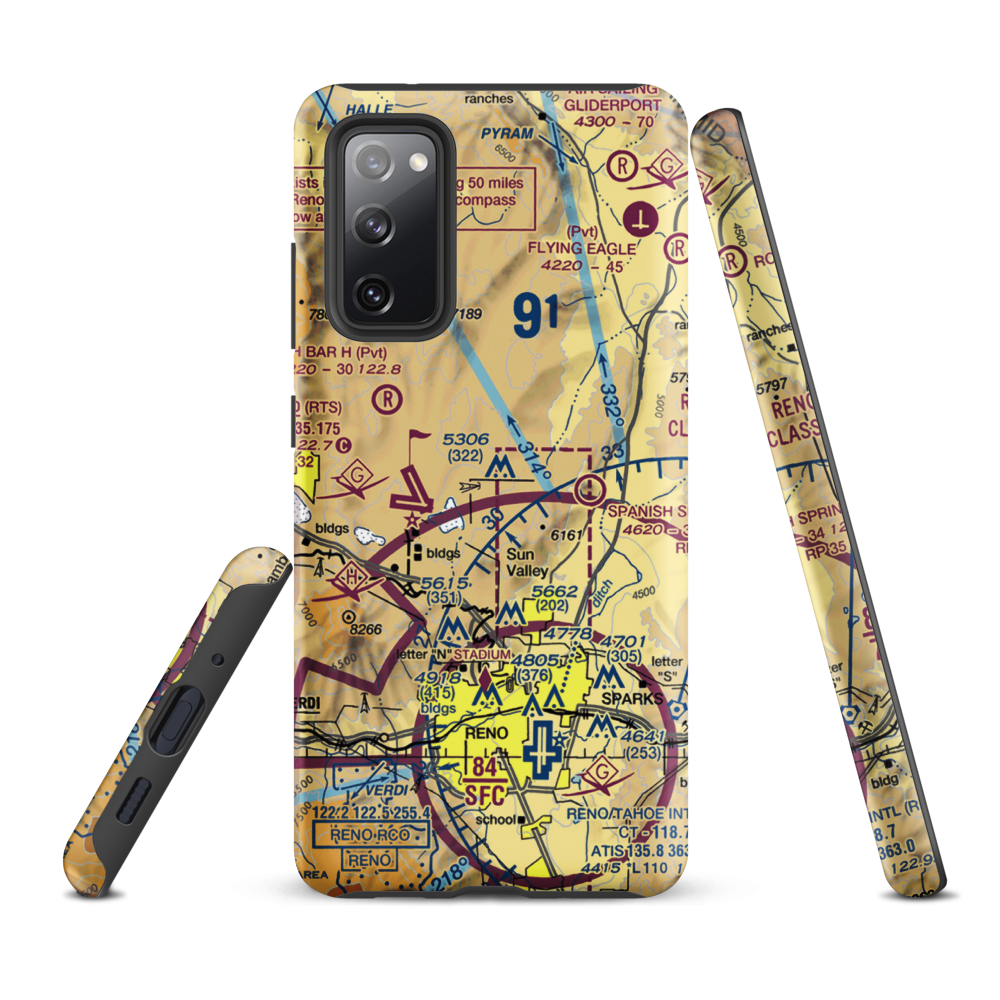 Youngberg Ranch Airport (NV17) VFR Sectional Samsung Phone Case Samsung Galaxy S20 FE model shown