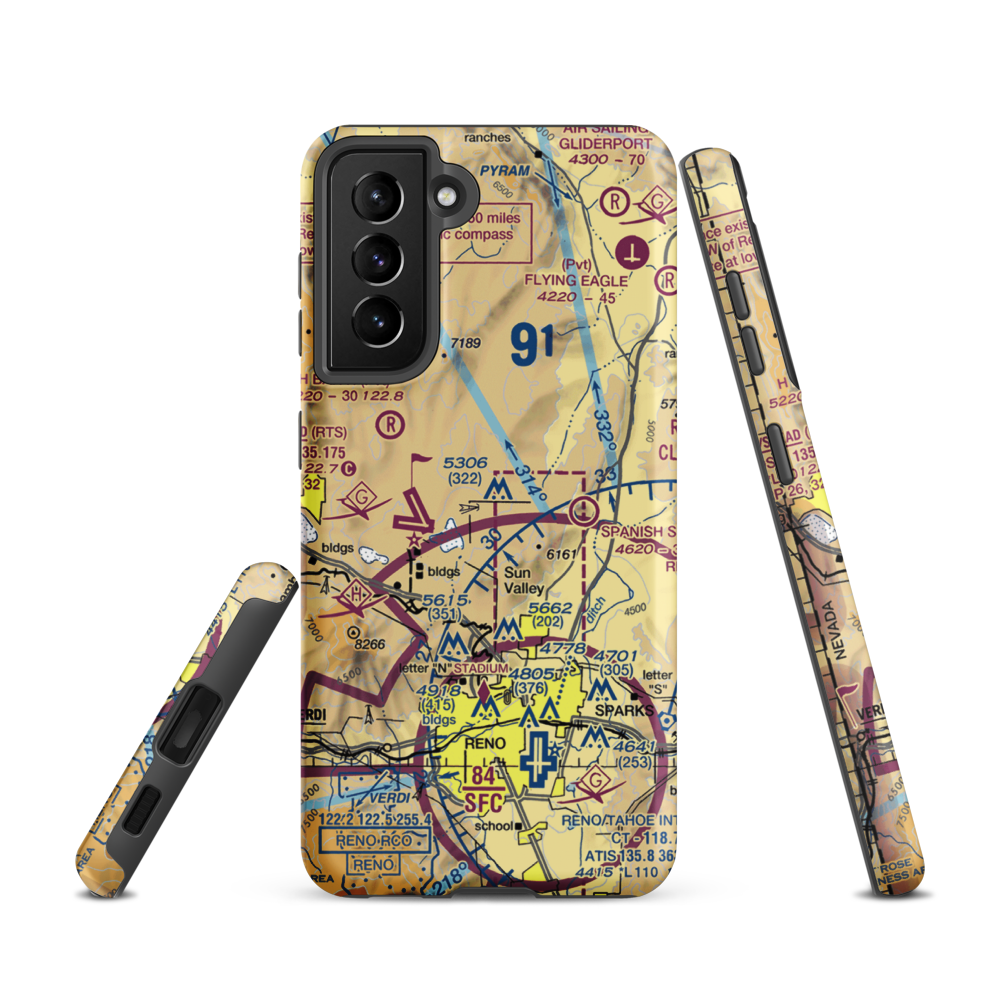 Youngberg Ranch Airport (NV17) VFR Sectional Samsung Phone Case Samsung Galaxy S21 model shown