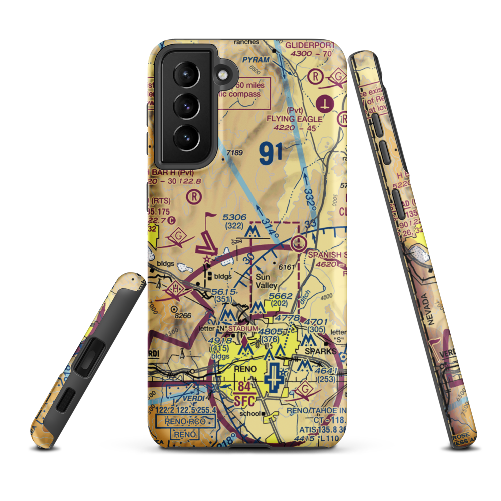 Youngberg Ranch Airport (NV17) VFR Sectional Samsung Phone Case Samsung Galaxy S21 FE model shown