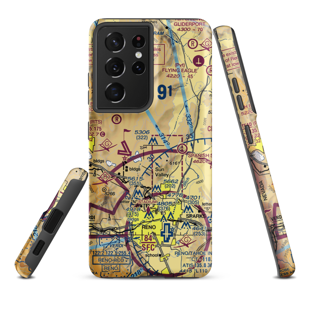 Youngberg Ranch Airport (NV17) VFR Sectional Samsung Phone Case Samsung Galaxy S21 Plus model shown