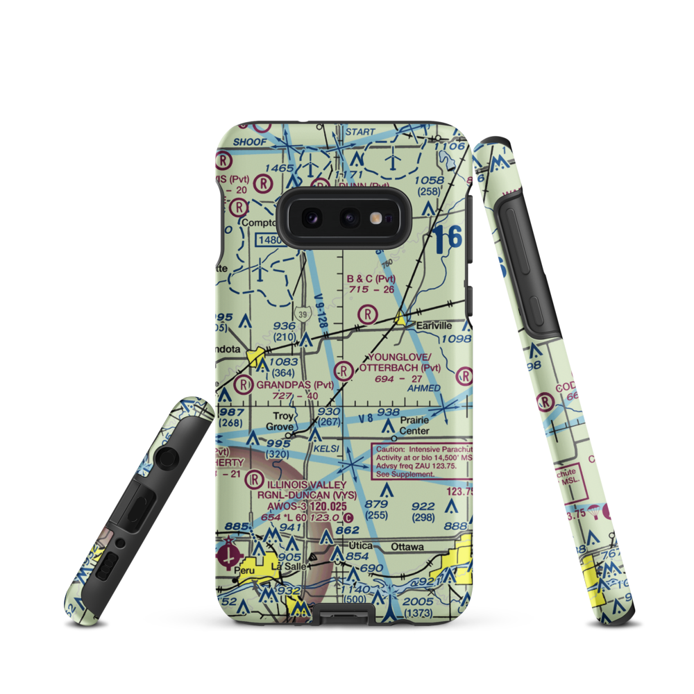 Younglove/Otterbach Airport (IL55) VFR Sectional Samsung Phone Case Samsung Galaxy S10e model shown