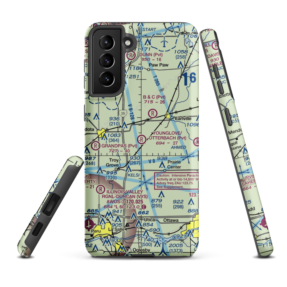 Younglove/Otterbach Airport (IL55) VFR Sectional Samsung Phone Case Samsung Galaxy S21 FE model shown