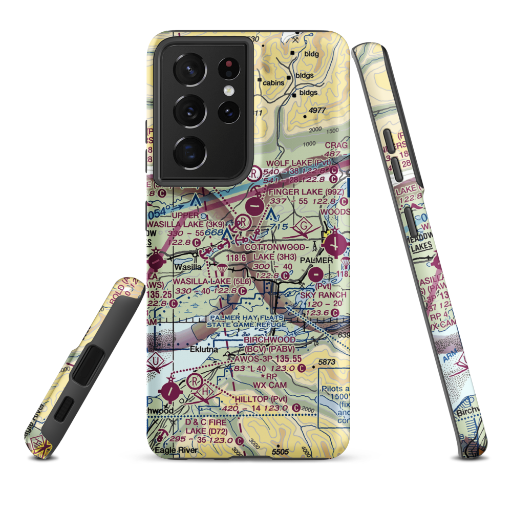 Yuknis Airport (23AK) VFR Sectional Samsung Phone Case Samsung Galaxy S21 Ultra model shown