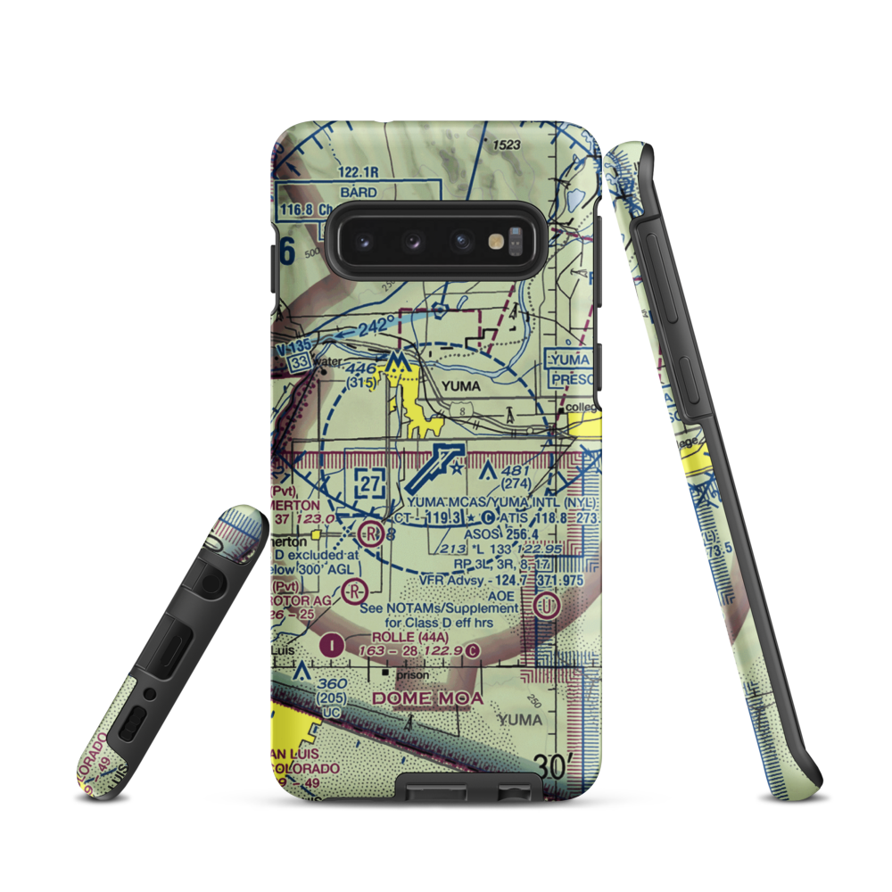Yuma MCAS/Yuma International Airport (NYL) VFR Sectional Samsung Phone Case Samsung Galaxy S10 model shown