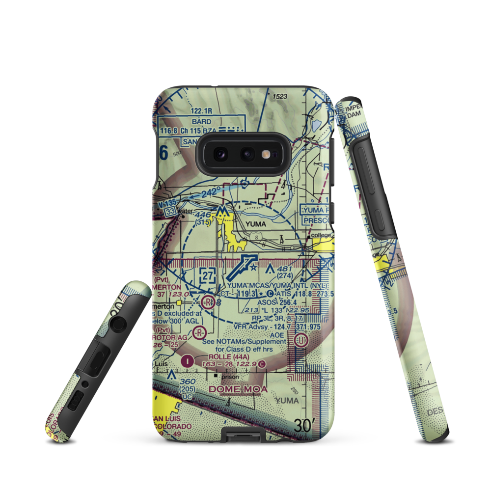 Yuma MCAS/Yuma International Airport (NYL) VFR Sectional Samsung Phone Case Samsung Galaxy S10 Plus model shown