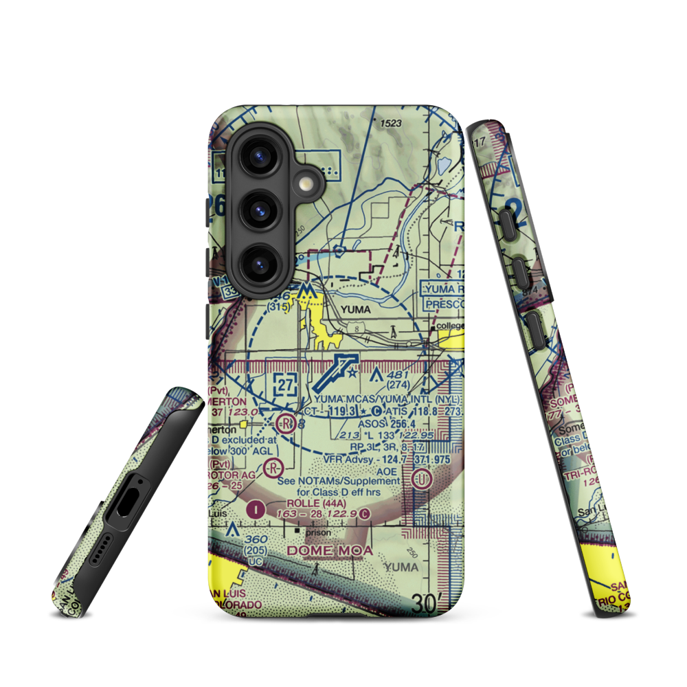 Yuma MCAS/Yuma International Airport (NYL) VFR Sectional Samsung Phone Case Samsung Galaxy S24 model shown
