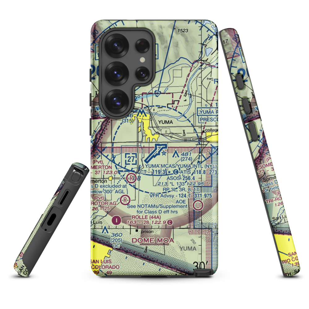 Yuma MCAS/Yuma International Airport (NYL) VFR Sectional Samsung Phone Case Samsung Galaxy S25 Ultra model shown