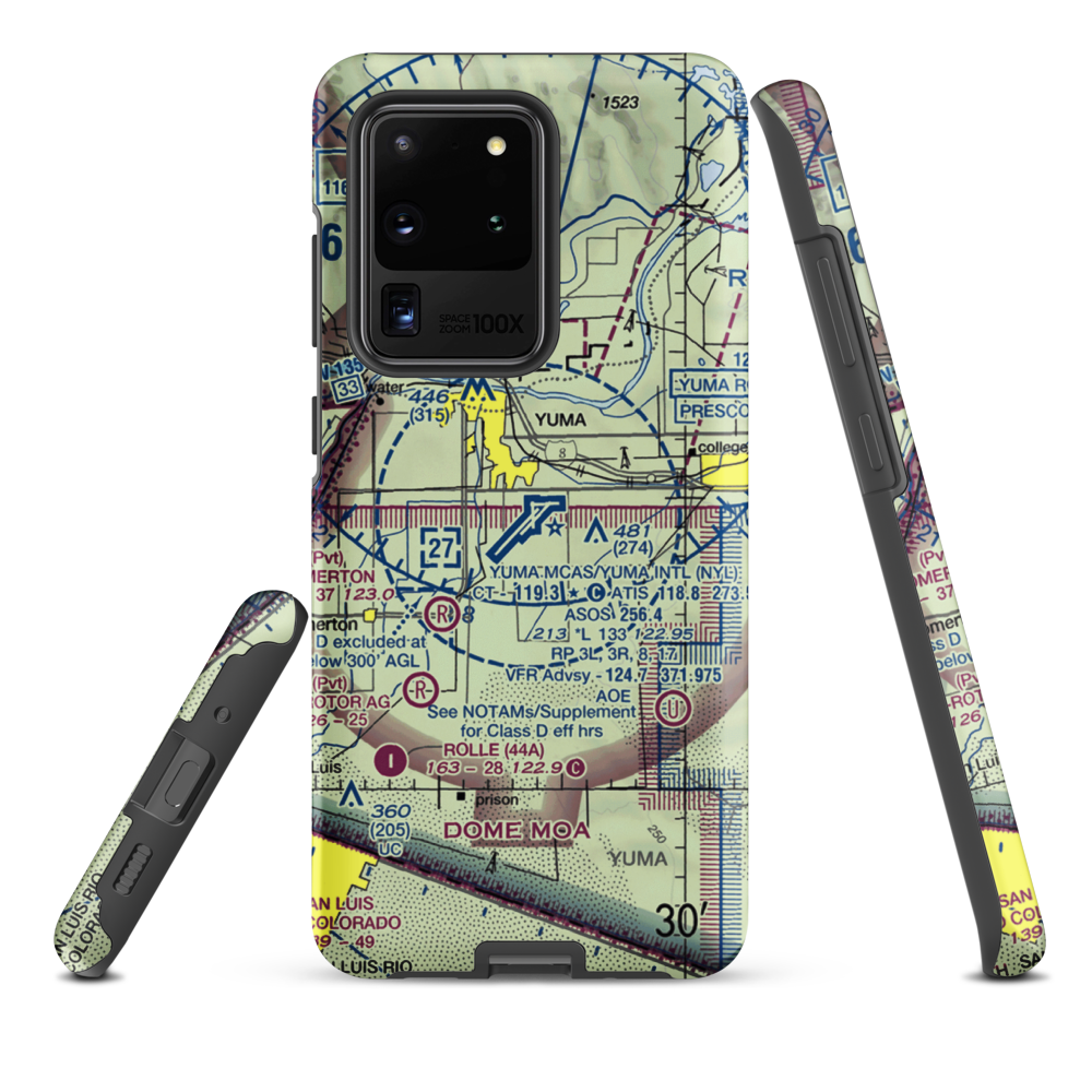 Yuma MCAS/Yuma International Airport (NYL) VFR Sectional Samsung Phone Case Samsung Galaxy S20 Ultra model shown
