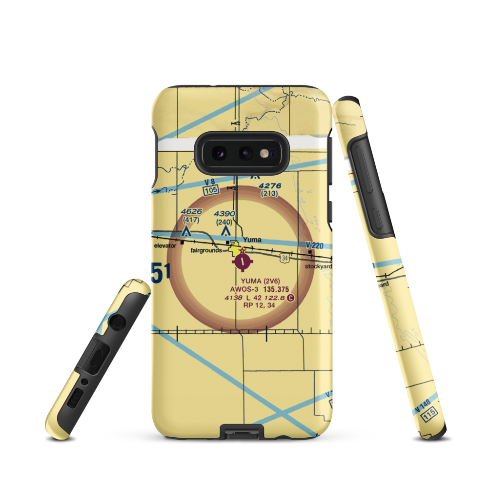 Yuma Municipal Airport (2V6) VFR Sectional Samsung Phone Case Samsung Galaxy S10e model shown