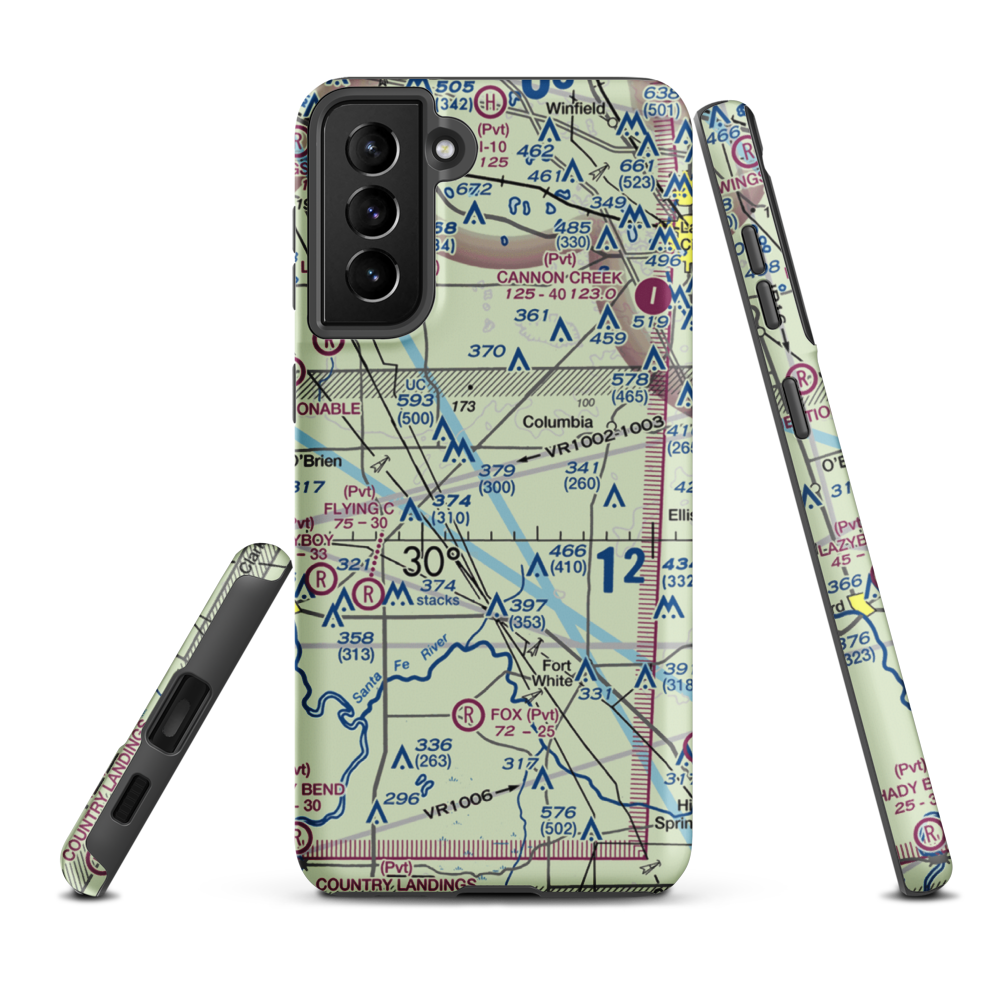 Z Ranch Airport (1FL3) VFR Sectional Samsung Phone Case Samsung Galaxy S21 Plus model shown