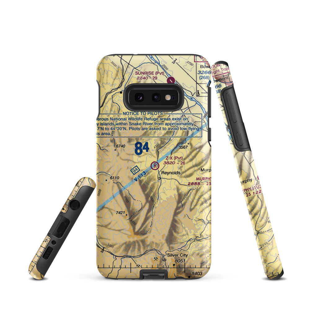 Z X Ranch Airport (0ID7) VFR Sectional Samsung Phone Case Samsung Galaxy S10 Plus model shown
