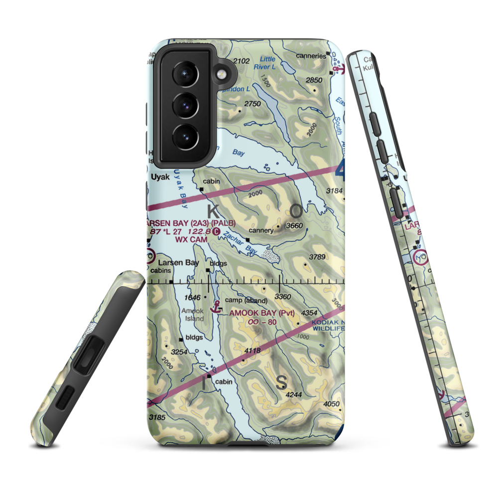 Zachar Bay Seaplane Base (KZB) VFR Sectional Samsung Phone Case Samsung Galaxy S21 Plus model shown