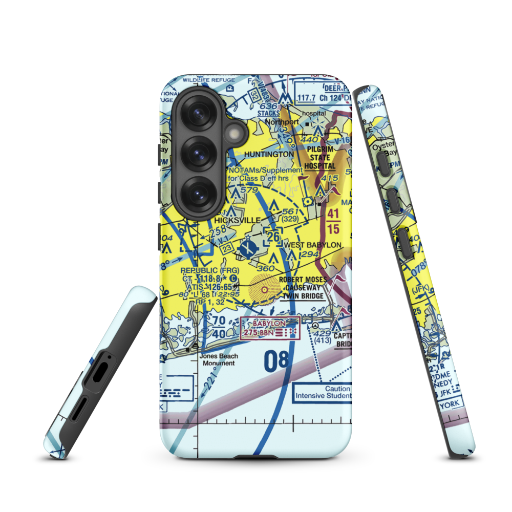 Zahn's Airport (AYZ) VFR Sectional Samsung Phone Case Samsung Galaxy S25 model shown