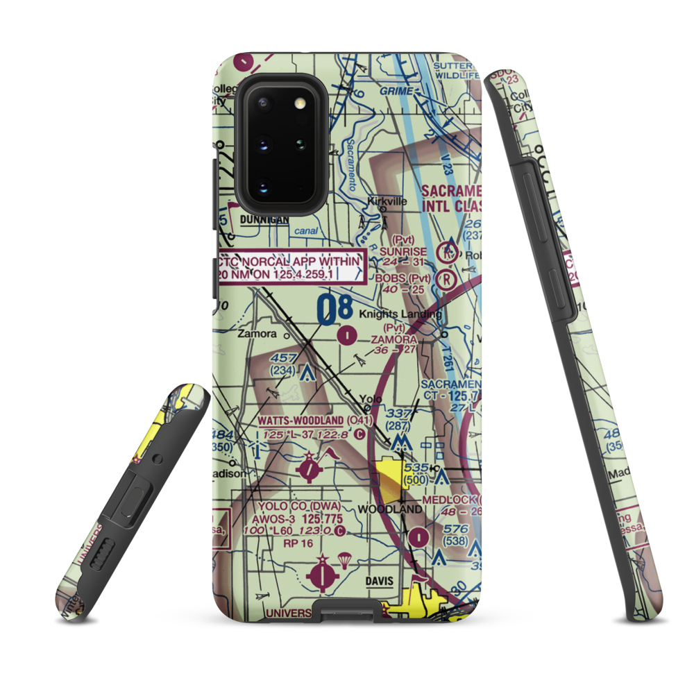 Zamora Airport (97CA) VFR Sectional Samsung Phone Case Samsung Galaxy S20 Plus model shown