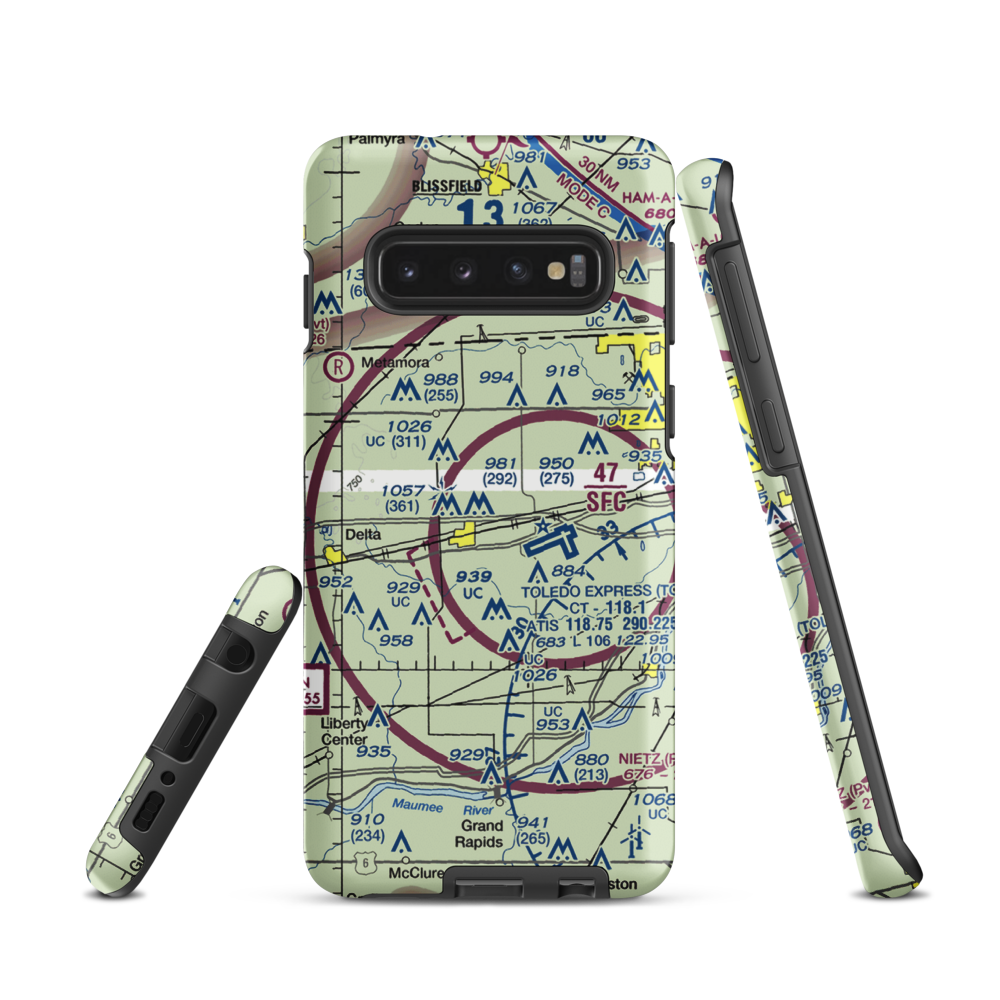 Zeigler Landing Strip (72OH) VFR Sectional Samsung Phone Case Samsung Galaxy S10 model shown