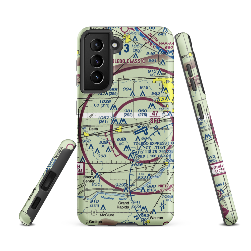 Zeigler Landing Strip (72OH) VFR Sectional Samsung Phone Case Samsung Galaxy S21 FE model shown