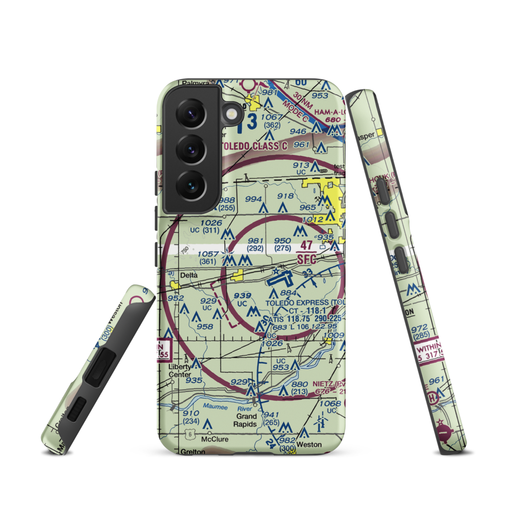 Zeigler Landing Strip (72OH) VFR Sectional Samsung Phone Case Samsung Galaxy S22 model shown
