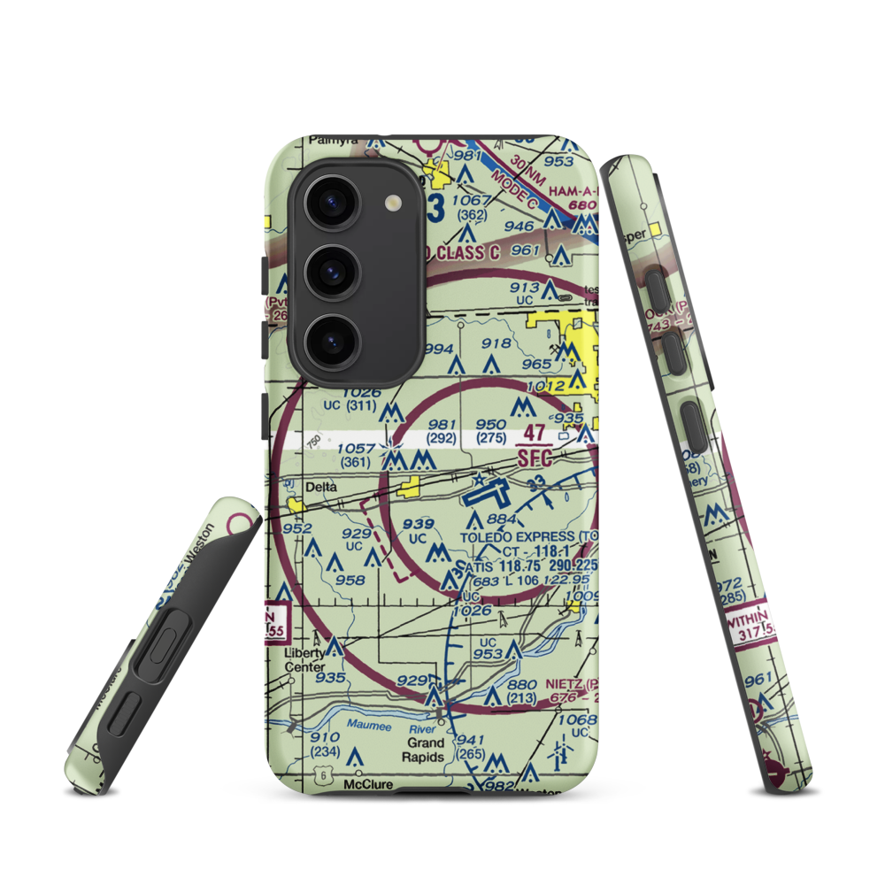 Zeigler Landing Strip (72OH) VFR Sectional Samsung Phone Case Samsung Galaxy S23 model shown