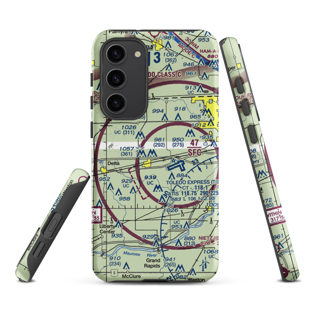 Zeigler Landing Strip (72OH) VFR Sectional Samsung Phone Case Samsung Galaxy S23 Plus model shown