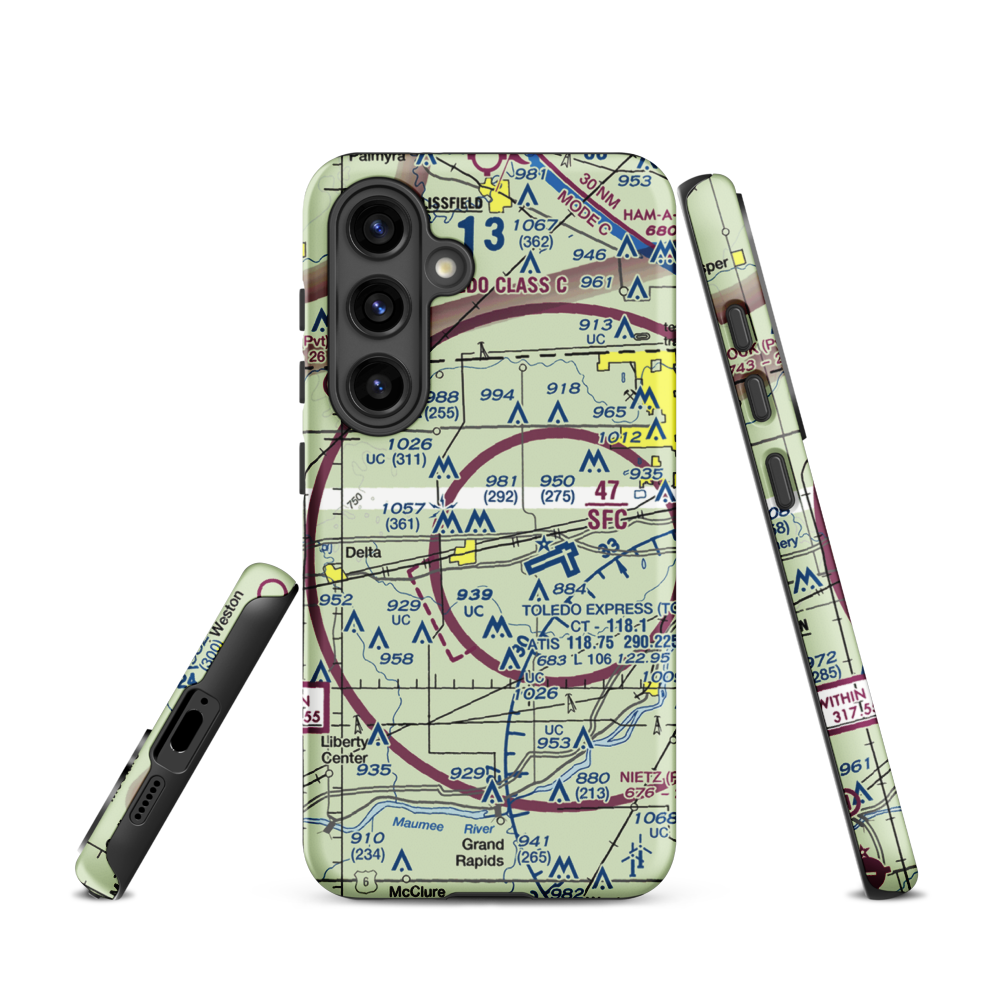 Zeigler Landing Strip (72OH) VFR Sectional Samsung Phone Case Samsung Galaxy S24 model shown