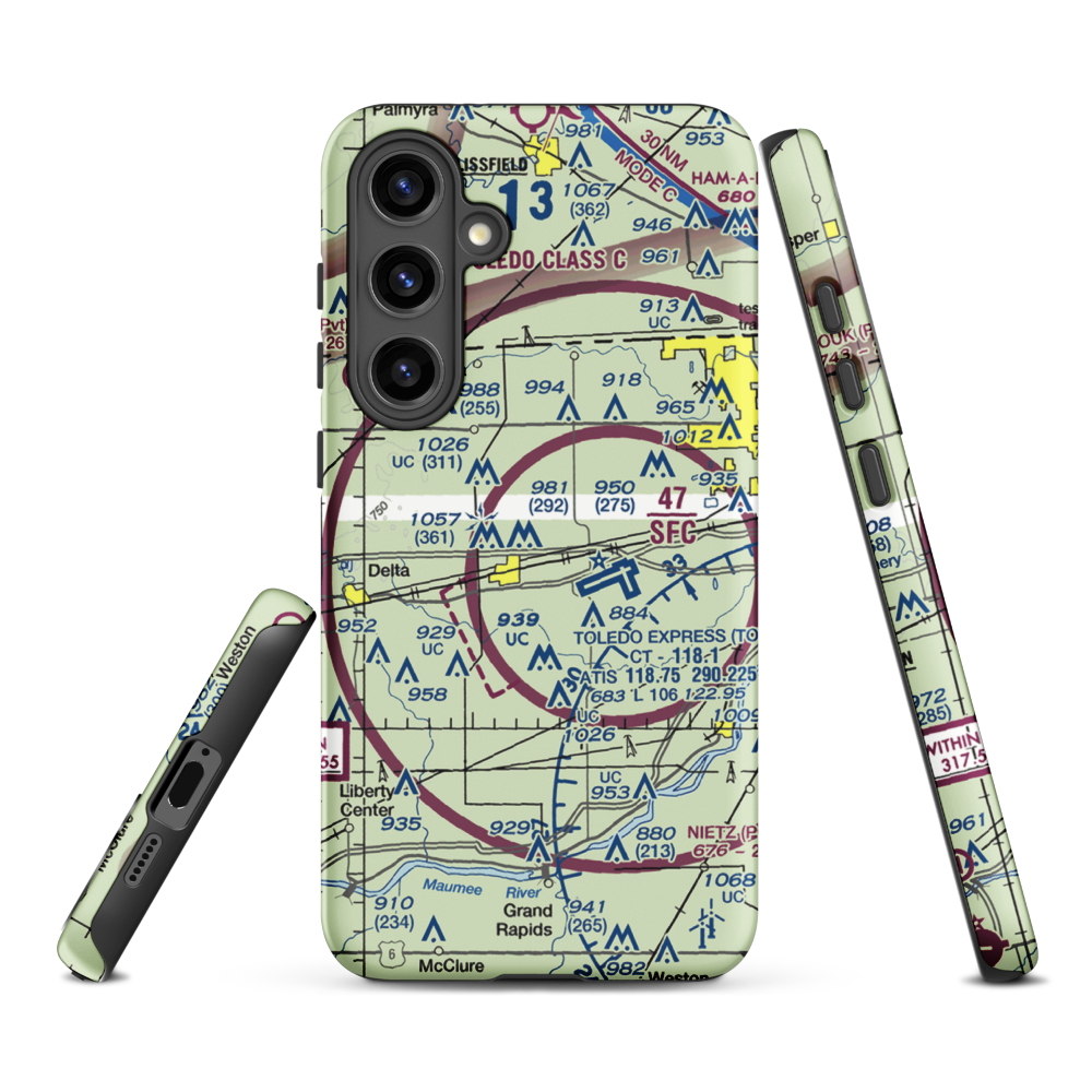 Zeigler Landing Strip (72OH) VFR Sectional Samsung Phone Case Samsung Galaxy S24 Plus model shown