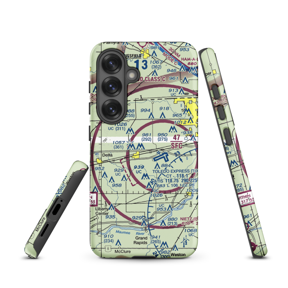 Zeigler Landing Strip (72OH) VFR Sectional Samsung Phone Case Samsung Galaxy S25 model shown