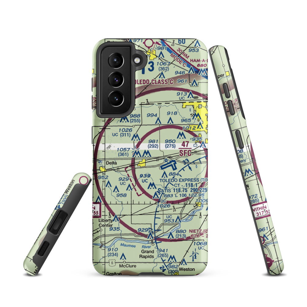 Zeigler Landing Strip (72OH) VFR Sectional Samsung Phone Case Samsung Galaxy S21 model shown