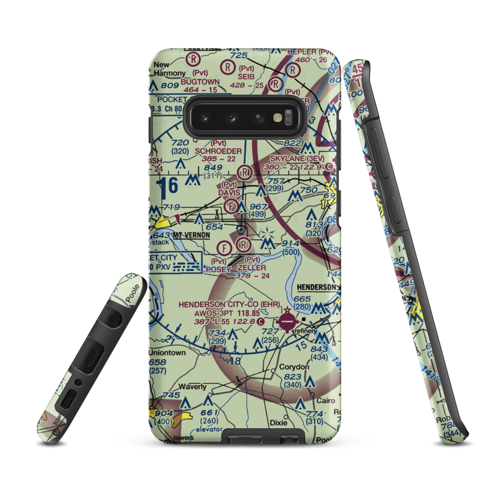Zeller Elev County Airport (IN23) VFR Sectional Samsung Phone Case Samsung Galaxy S10 Plus model shown