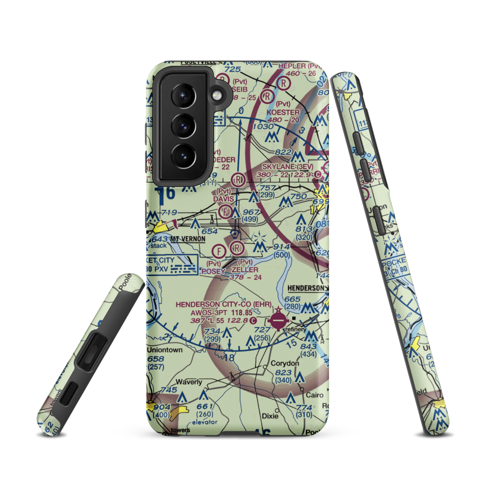 Zeller Elev County Airport (IN23) VFR Sectional Samsung Phone Case Samsung Galaxy S21 model shown
