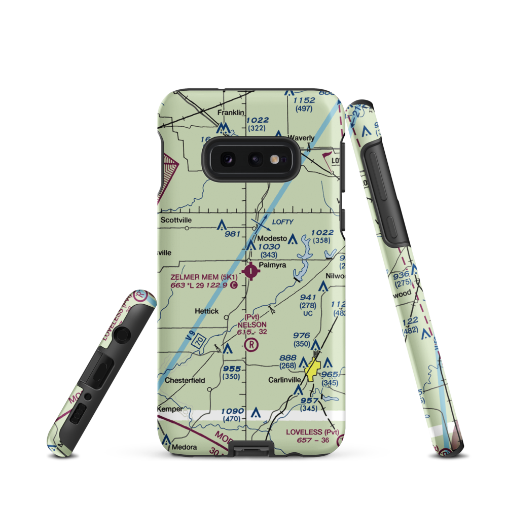 Zelmer Memorial Airpark Inc Airport (5K1) VFR Sectional Samsung Phone Case Samsung Galaxy S10 Plus model shown