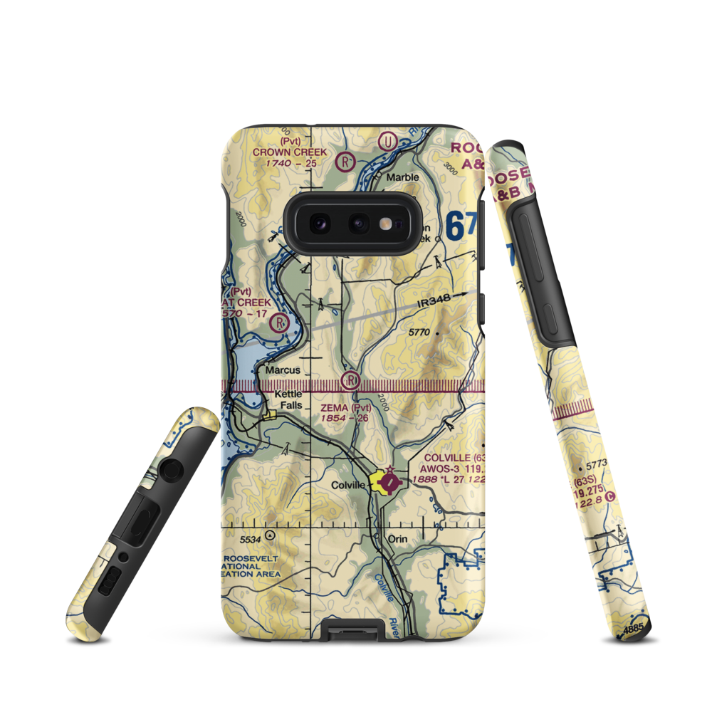 Zema Private Airport (WA72) VFR Sectional Samsung Phone Case Samsung Galaxy S10 Plus model shown
