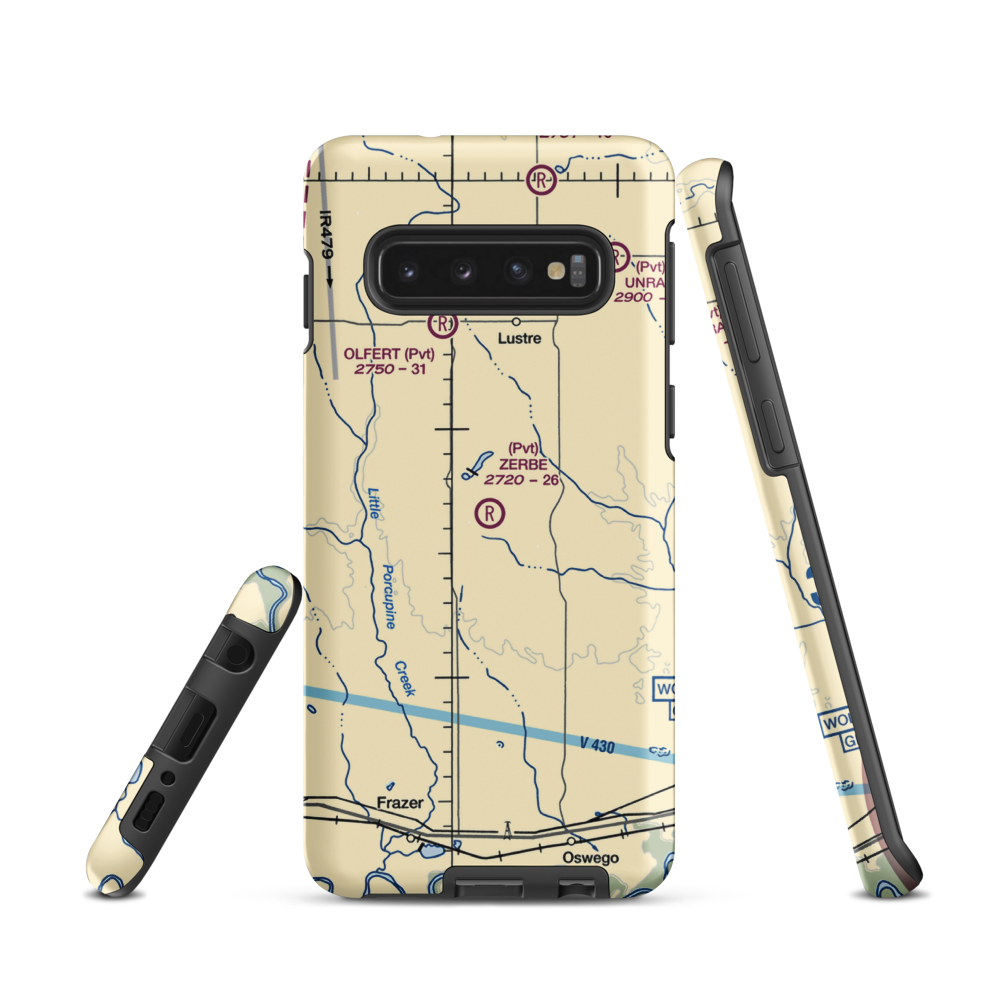 Zerbe Airport (MT51) VFR Sectional Samsung Phone Case Samsung Galaxy S10 model shown