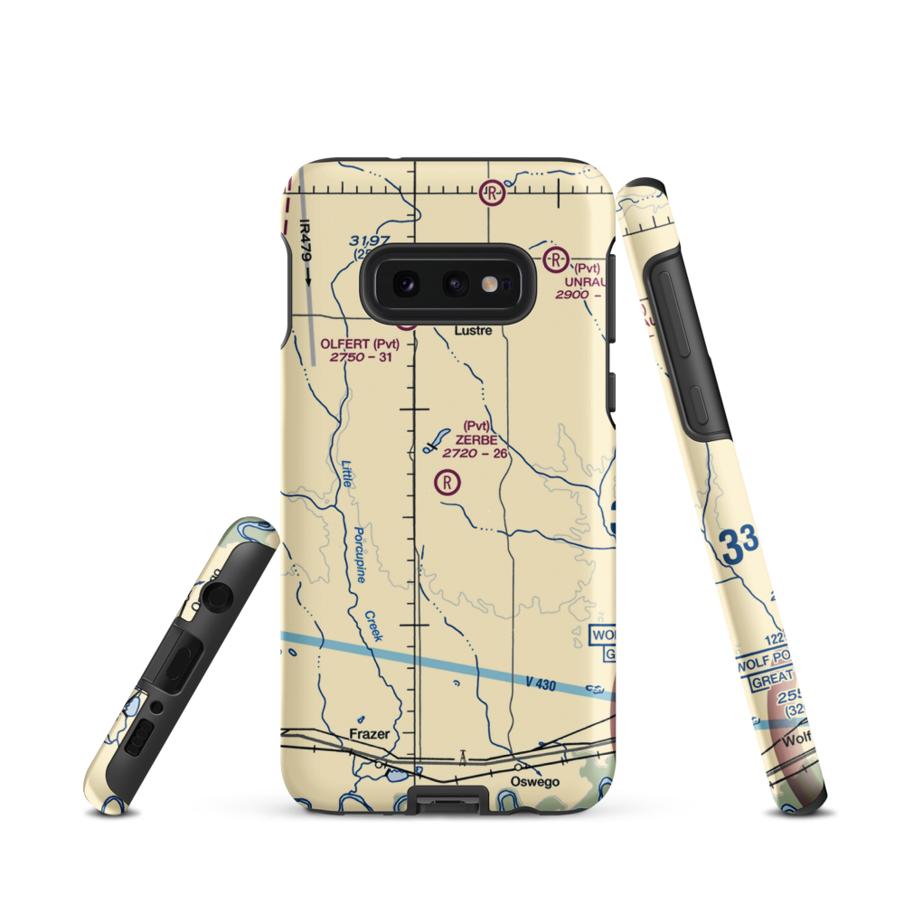 Zerbe Airport (MT51) VFR Sectional Samsung Phone Case Samsung Galaxy S10e model shown