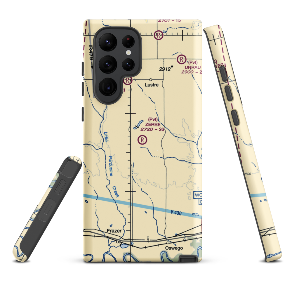 Zerbe Airport (MT51) VFR Sectional Samsung Phone Case Samsung Galaxy S22 Ultra model shown