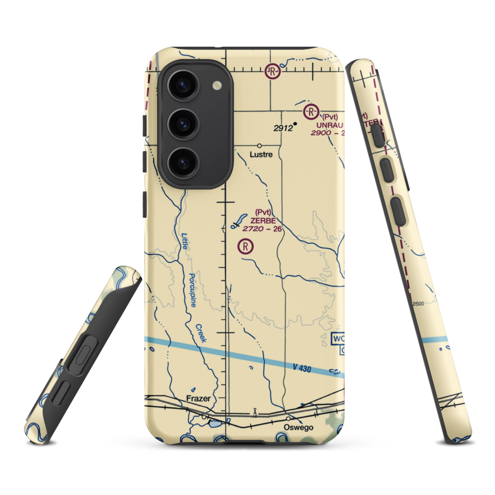 Zerbe Airport (MT51) VFR Sectional Samsung Phone Case Samsung Galaxy S23 Plus model shown